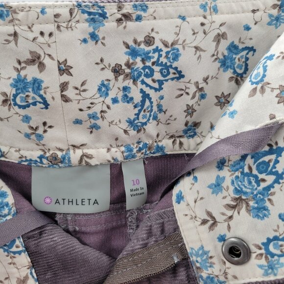 Athleta Ridge Corduroy Drawstring Sport Mini Skirt Purple Size 10 - Picture 5 of 7